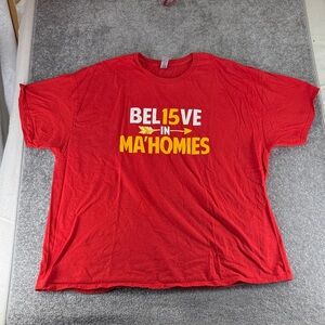 Gildan Short Sleeve Shirt Red Believe In Mahomes 15 Kansas City Chiefs Mens 3XL